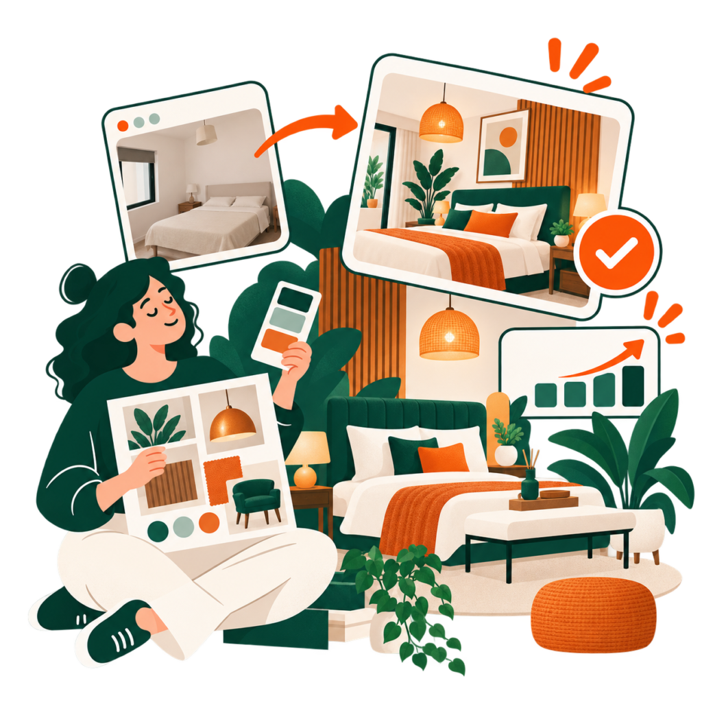 Илюстрация на home staging и подобрения на интериора